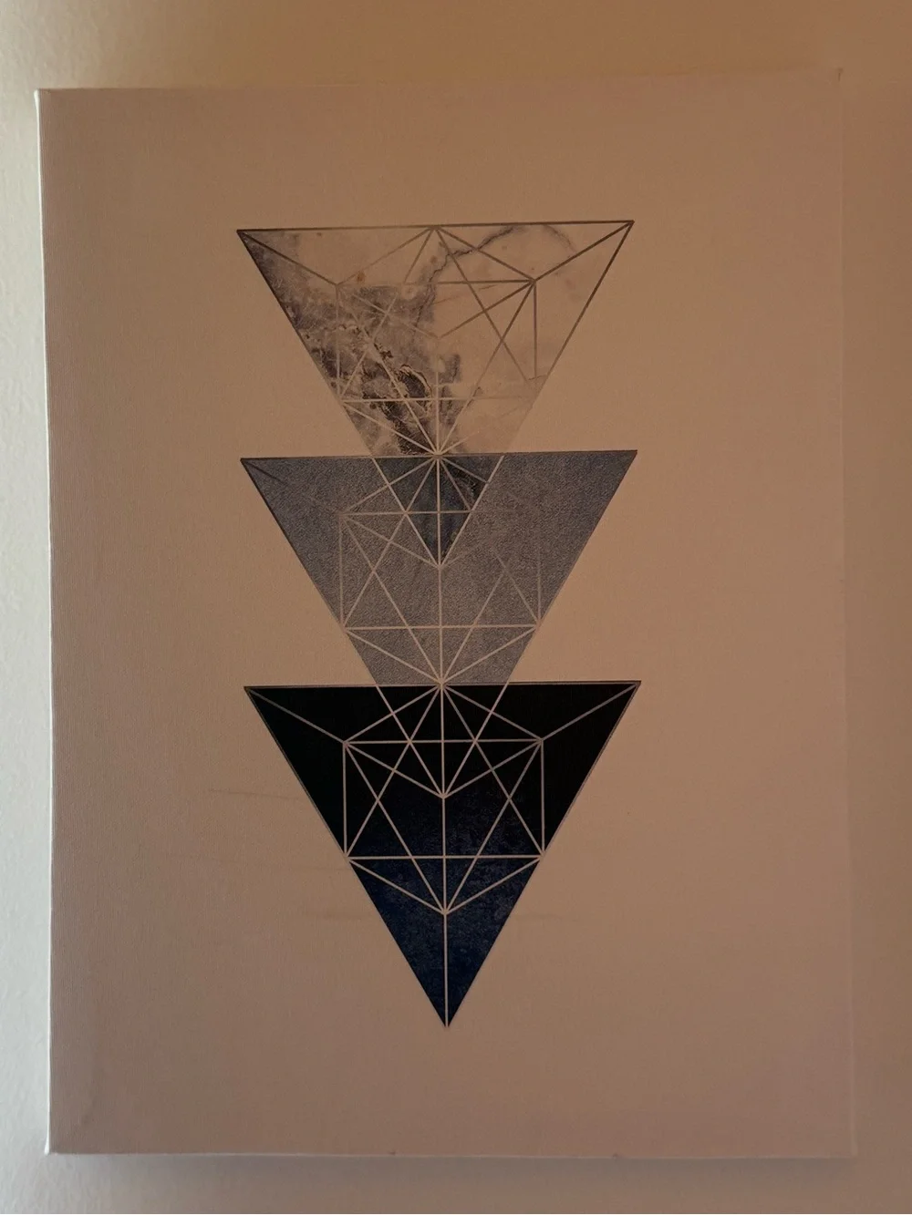 Blue Geometric Canvas Wall Art Set